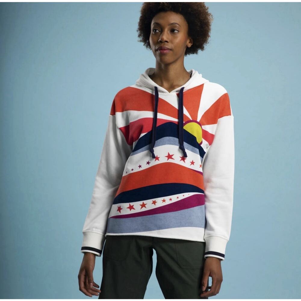 Krimson Klover Julia Sunset L Hoodie Sweatshirt Telluride Snow Ski Sun Stars